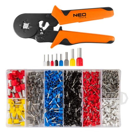 NEO TOOLS 01-562 Szczypce do zaciskania końcówek 205 mm + 1200 tulejek
