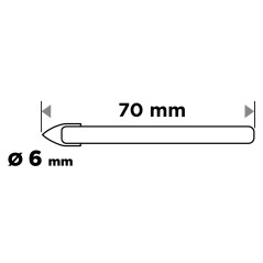 GRAPHITE 54T414 Wiertło do szkła 6 mm 