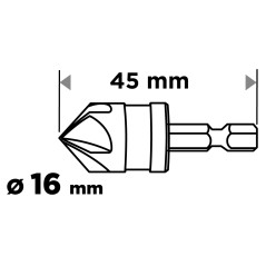 GRAPHITE 54T421 Fazownik Hex, 16 mm 