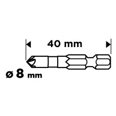 GRAPHITE 54T418 Fazownik Hex, 8 mm 