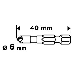 GRAPHITE 54T417 Fazownik Hex, 6 mm 