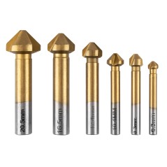 GRAPHITE 54T427 Wiertła fazujące stożkowe pogłębiacze TiN, 6.3-20.5 mm, zestaw 6 szt.