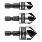 GRAPHITE 54T423 Zestaw fazowników Hex, 12, 16, 19 mm, zestaw 3 szt.