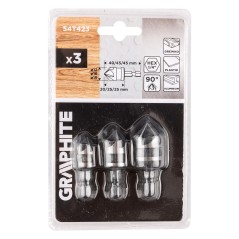 GRAPHITE 54T423 Zestaw fazowników Hex, 12, 16, 19 mm, zestaw 3 szt. 