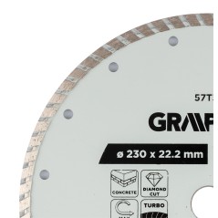 GRAPHITE 57T320 Tarcza diamentowa do cięcia turbo, 230 x 22.22 mm, na sucho