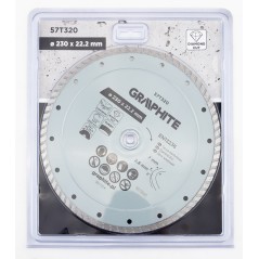 GRAPHITE 57T320 Tarcza diamentowa do cięcia turbo, 230 x 22.22 mm, na sucho 