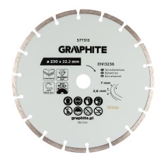 GRAPHITE 57T313 Tarcza diamentowa do cięcia segmentowa, 230 x 22.2 mm, na sucho