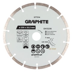 GRAPHITE 57T314 Tarcza diamentowa do cięcia segmentowa, 230 x 22.2 mm, na sucho i mokro