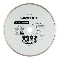 GRAPHITE 57T304 Tarcza diamentowa do cięcia pełna, 230 x 22.2 mm, na mokro