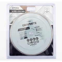 GRAPHITE 57T304 Tarcza diamentowa do cięcia pełna, 230 x 22.2 mm, na mokro 
