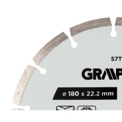 GRAPHITE 57T310 Tarcza diamentowa do cięcia segmentowa, 180 x 22.2 mm, na sucho 