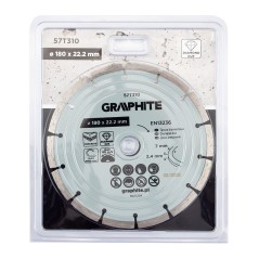 GRAPHITE 57T310 Tarcza diamentowa do cięcia segmentowa, 180 x 22.2 mm, na sucho 