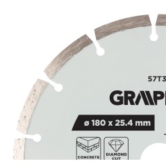 GRAPHITE 57T312 Tarcza diamentowa do cięcia segmentowa, 180 x 25.4 mm, na sucho 