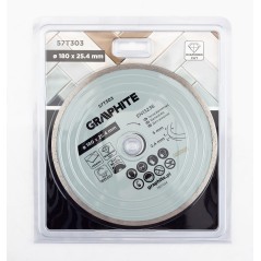 GRAPHITE 57T303 Tarcza diamentowa do cięcia pełna, 180 x 25.4 mm, na mokro 