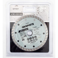 GRAPHITE 57T317 Tarcza diamentowa do cięcia turbo, 125 x 22.22 mm, na sucho 