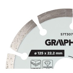 GRAPHITE 57T307 Tarcza diamentowa do cięcia segmentowa, 125 x 22.2 mm, na sucho 