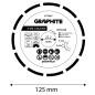 GRAPHITE 57T307 Tarcza diamentowa do cięcia segmentowa, 125 x 22.2 mm, na sucho