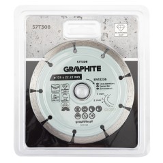 GRAPHITE 57T308 Tarcza diamentowa do cięcia segmentowa, 125 x 22.2 mm, na sucho i mokro 