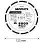 GRAPHITE 57T308 Tarcza diamentowa do cięcia segmentowa, 125 x 22.2 mm, na sucho i mokro