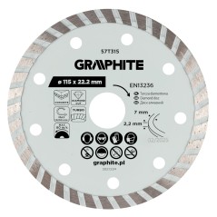 GRAPHITE 57T315 Tarcza diamentowa do cięcia turbo, 115 x 22.22 mm, na sucho