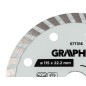 GRAPHITE 57T316 Tarcza diamentowa do cięcia turbo, 115 x 22.22 mm, na sucho i mokro