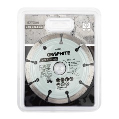 GRAPHITE 57T306 Tarcza diamentowa do cięcia segmentowa, 115 x 22.2 mm, na sucho i mokro 