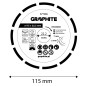 GRAPHITE 57T306 Tarcza diamentowa do cięcia segmentowa, 115 x 22.2 mm, na sucho i mokro