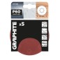 GRAPHITE 58T282 Krążki ścierne na rzep 150 mm, P60, 5 szt., z 8 otworami