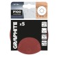 GRAPHITE 58T284 Krążki ścierne na rzep 150 mm, P100, 5 szt., z 8 otworami
