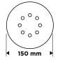 GRAPHITE 58T285 Krążki ścierne na rzep 150 mm, P120, 5 szt., z 8 otworami