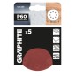 GRAPHITE 58T289 Krążki ścierne na rzep 125 mm, P60, 5 szt., z 8 otworami