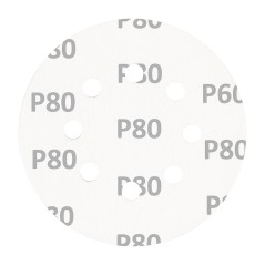 GRAPHITE 58T290 Krążki ścierne na rzep 125 mm, P80, 5 szt., z 8 otworami 