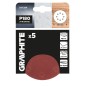 GRAPHITE 58T294 Krążki ścierne na rzep 125 mm, P180, 5 szt., z 8 otworami