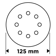 GRAPHITE 58T294 Krążki ścierne na rzep 125 mm, P180, 5 szt., z 8 otworami 