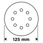 GRAPHITE 58T294 Krążki ścierne na rzep 125 mm, P180, 5 szt., z 8 otworami