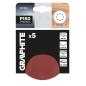 GRAPHITE 58T293 Krążki ścierne na rzep 125 mm, P150, 5 szt., z 8 otworami