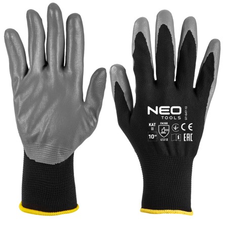 NEO TOOLS 97-647K-10 Rękawice robocze, poliester pokryty nitrylem, 4131X, rozmiar 7 (karta)