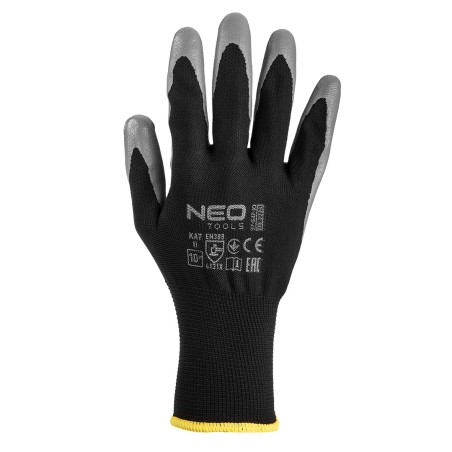 NEO TOOLS 97-647K-10 Rękawice robocze, poliester pokryty nitrylem, 4131X, rozmiar 7 (karta)