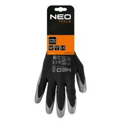 NEO TOOLS 97-647K-10 Rękawice robocze, poliester pokryty nitrylem, 4131X, rozmiar 7 (karta) 