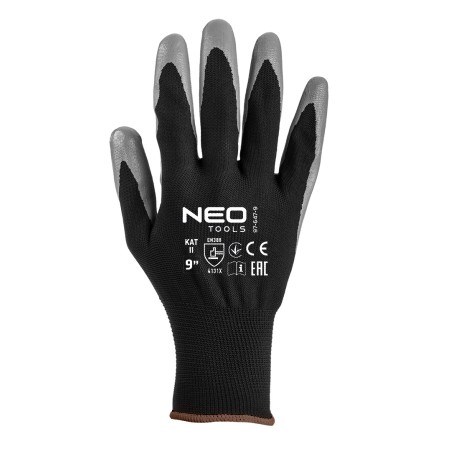 NEO TOOLS 97-647K-9 Rękawice robocze, poliester pokryty nitrylem, 4131X, rozmiar 7 (karta)