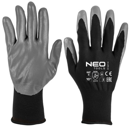 NEO TOOLS 97-647K-11 Rękawice robocze, poliester pokryty nitrylem, 4131X, rozmiar 7 (karta)