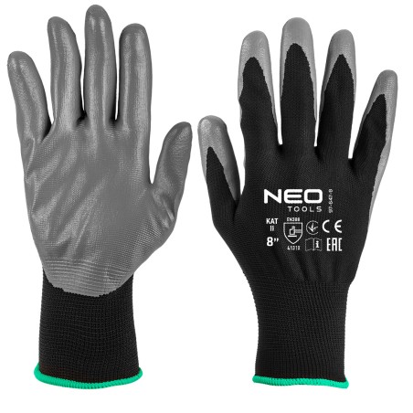 NEO TOOLS 97-647K-8 Rękawice robocze, poliester pokryty nitrylem, 4131X, rozmiar 7 (karta)