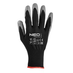 NEO TOOLS 97-647K-7 Rękawice robocze, poliester pokryty nitrylem, 4131X, rozmiar 7 (karta)