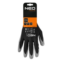 NEO TOOLS 97-647K-7 Rękawice robocze, poliester pokryty nitrylem, 4131X, rozmiar 7 (karta) 