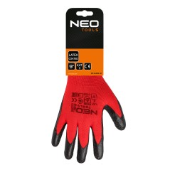 NEO TOOLS 97-645K-9 Rękawice robocze, poliester pokryty lateksem (crincle),3121X, rozmiar 9 (karta) 
