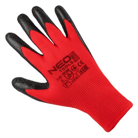 NEO TOOLS 97-645K-7 Rękawice robocze, poliester pokryty lateksem (crincle),3121X, rozmiar 7 (karta)
