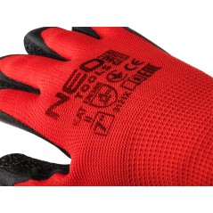 NEO TOOLS 97-645K-7 Rękawice robocze, poliester pokryty lateksem (crincle),3121X, rozmiar 7 (karta) 