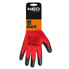 NEO TOOLS 97-645K-7 Rękawice robocze, poliester pokryty lateksem (crincle),3121X, rozmiar 7 (karta) 