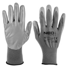 NEO TOOLS 97-646K-11 Rękawice robocze, poliester pokryty PU, 4131X, rozmiar 11 (karta)