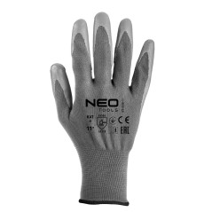 NEO TOOLS 97-646K-11 Rękawice robocze, poliester pokryty PU, 4131X, rozmiar 11 (karta) 